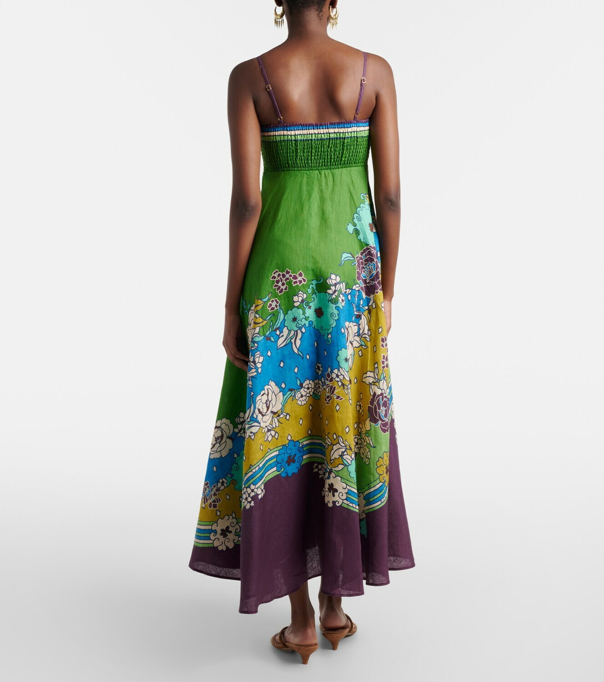 Alémais Nanci printed linen maxi dress