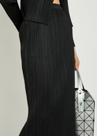 Pleats Please Issey Miyake Pleated Woven Midi Skirt Black