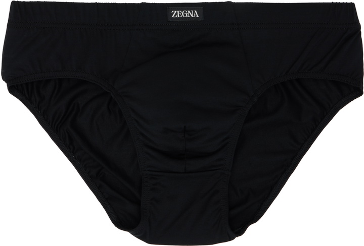 Photo: ZEGNA Black Cotton Briefs