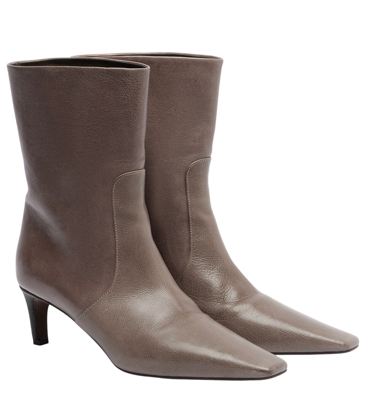 Photo: Brunello Cucinelli Monili leather ankle boots