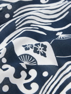 Blue Blue Japan - Printed Cotton Scarf - Blue