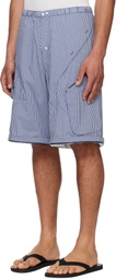 Raimundo Langlois Navy & White Convertible Board Cargo Pants