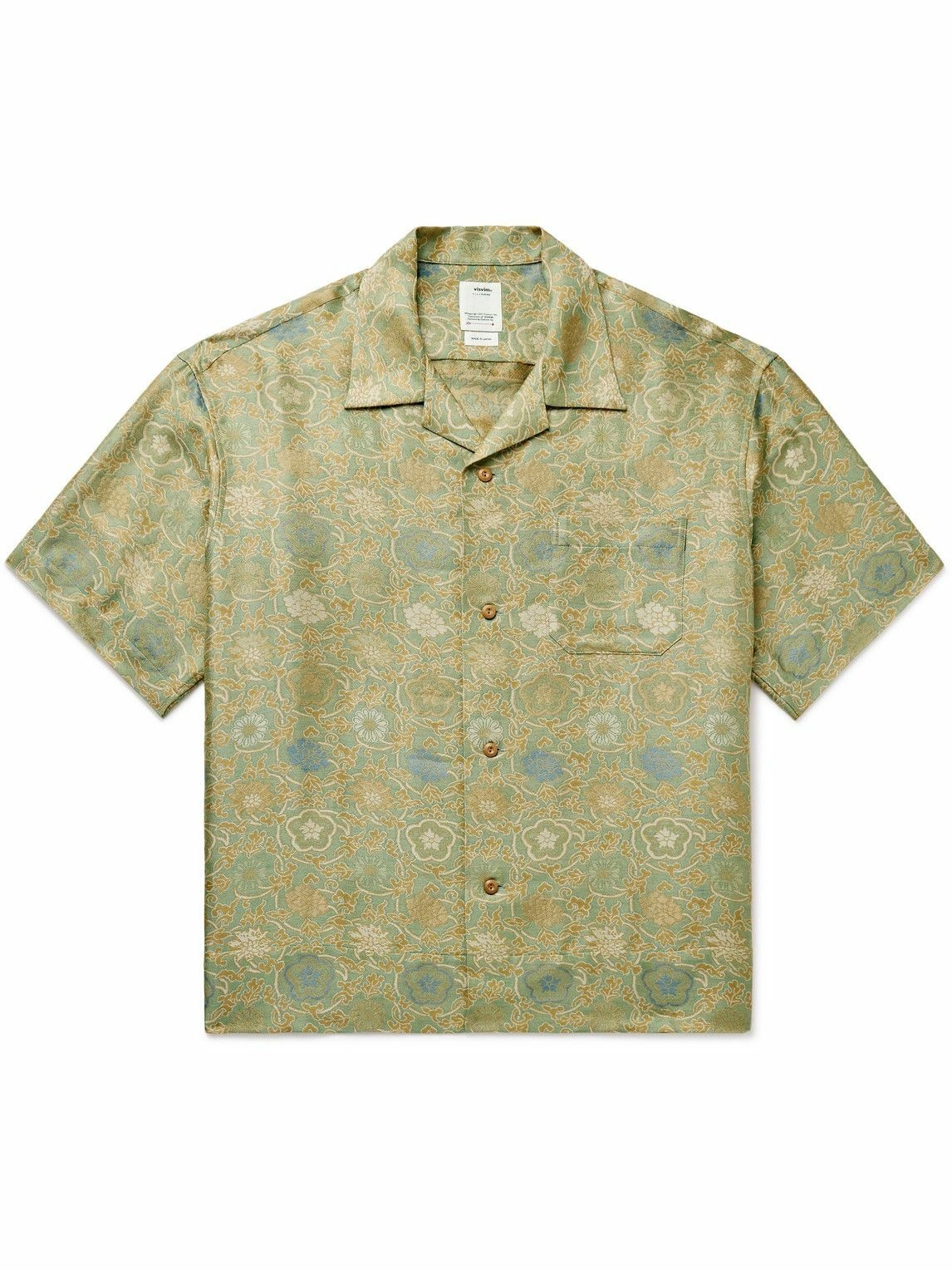 Visvim - Copa Camp-Collar Floral-Jacquard Silk-Blend Shirt - Green Visvim