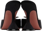 Amina Muaddi Black Rosie Slipper Heeled Sandals