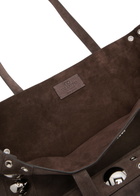 Valentino Nellcôte Studded Suede Tote - Dark Brown - One Size
