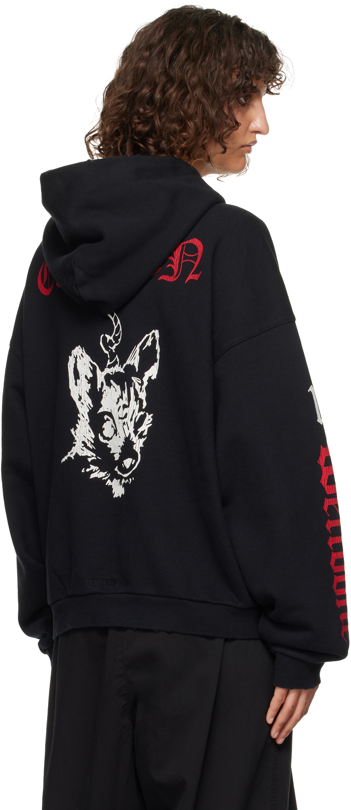 We11done Black 'Elleven' Zip-up Hoodie We11done