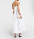 CO - Strapless cotton and linen maxi dress