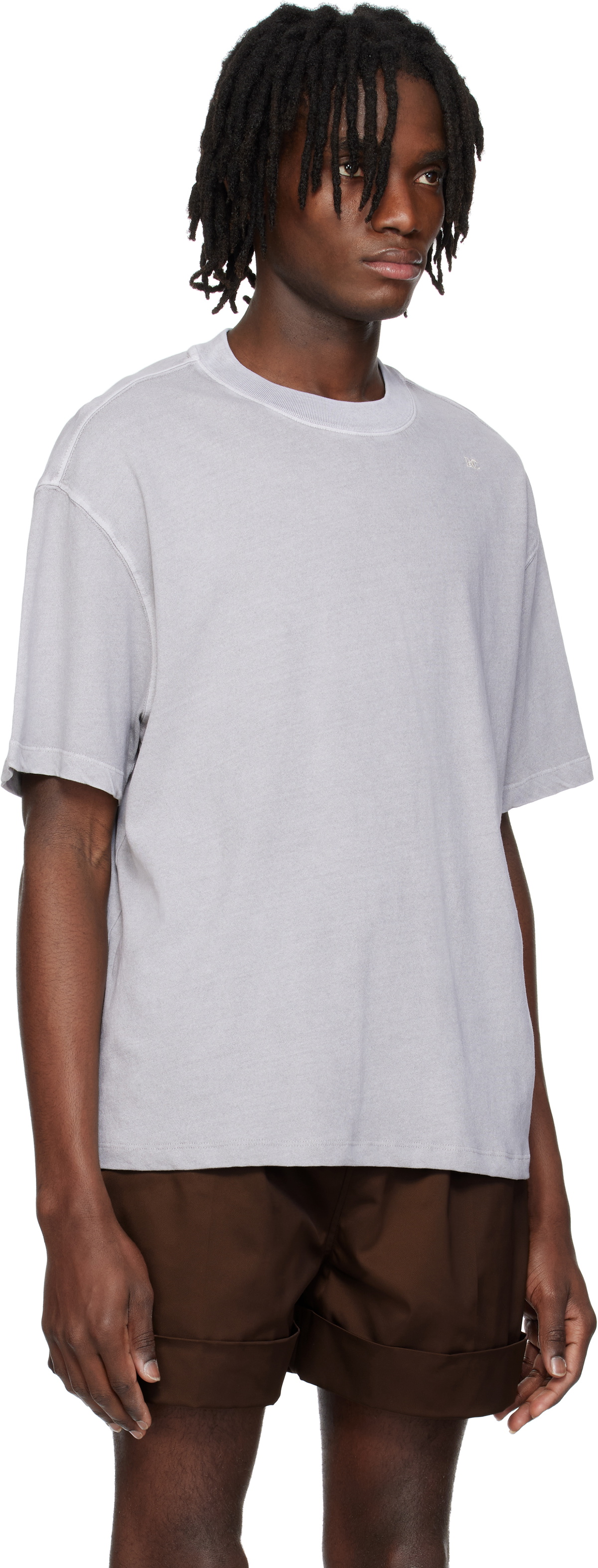 RECTO Gray Vintage Washed Cotton T-shirt