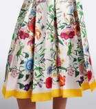 Gucci Gucci Flora pleated silk midi skirt