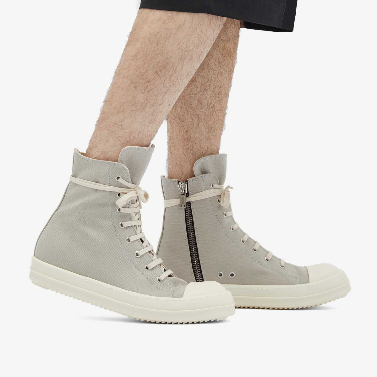 Rick Owens DRKSHDW Men's High Sneaks Sneakers in Pearl/Pearl