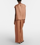 Asceno Isola pleated silk twill wide-leg pants