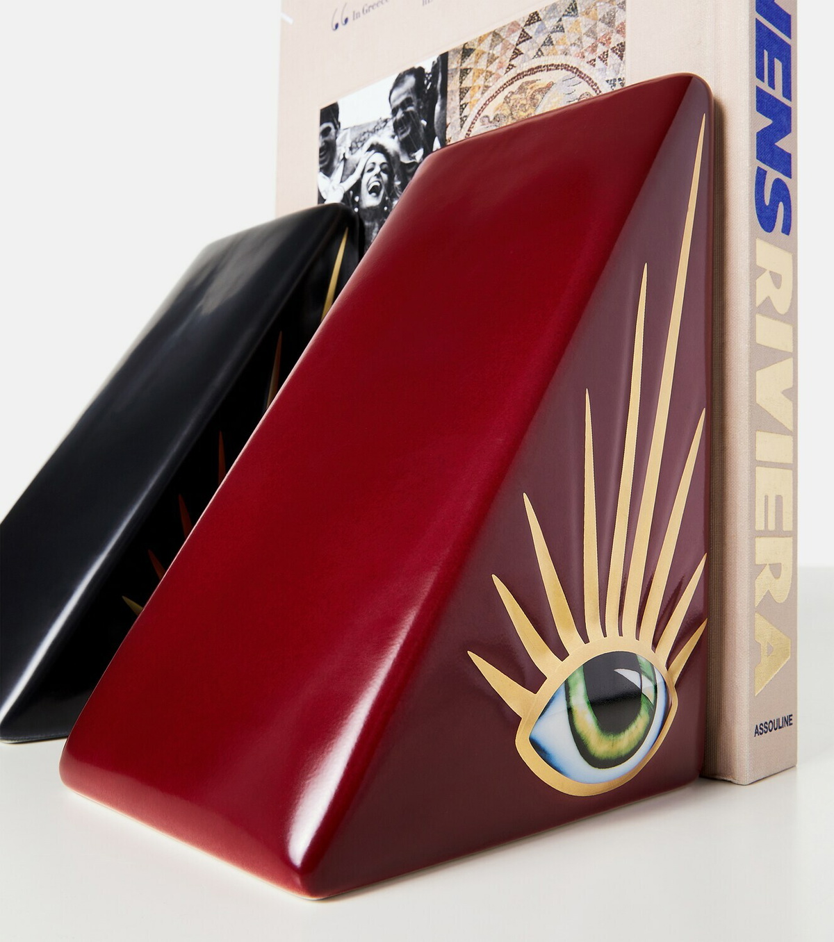 L'Objet Lito gold-plated porcelain bookend
