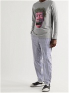 COMME DES GARÇONS SHIRT - Yue Minjun Printed Fleece-Back Cotton-Jersey T-Shirt - Gray - S