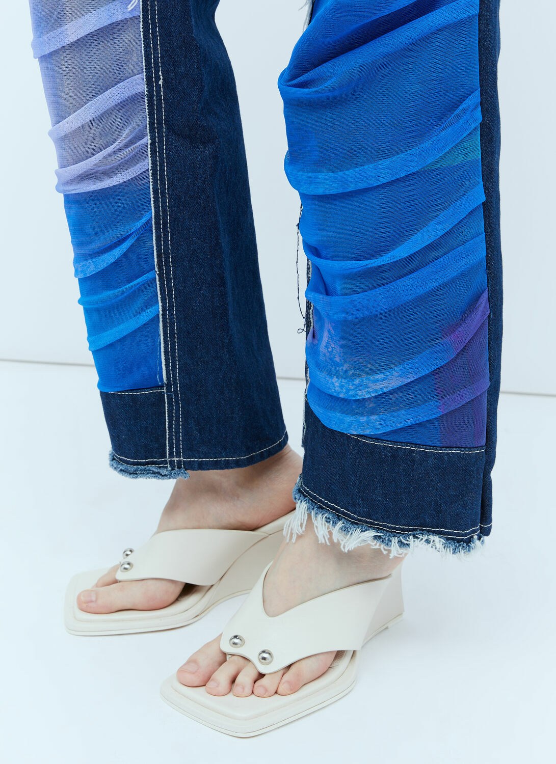 Paula Canovas del Vas Mesh Construction Denim Jeans
