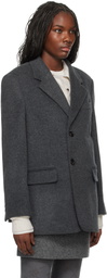 Dunst Gray Layered Heavy Wool Blazer