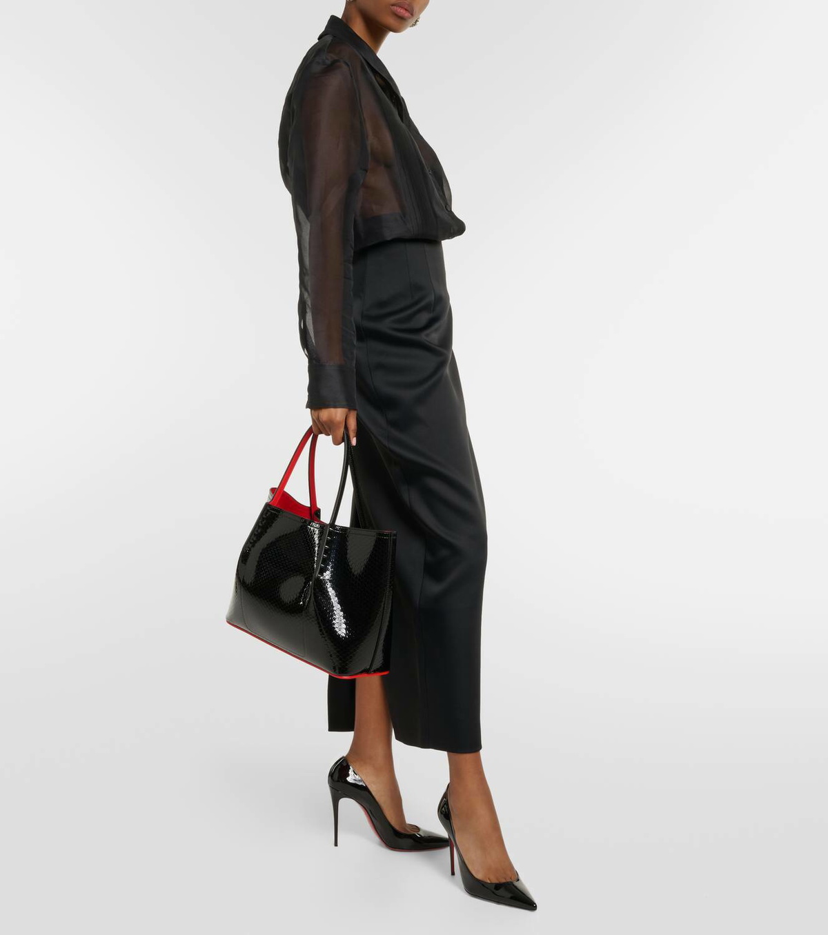 Christian Louboutin Cabarock Small patent leather tote bag