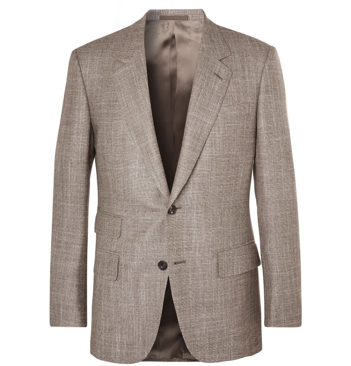 Photo: Kingsman - Harry's Brown Mélange Wool, Silk and Cashmere-Blend Suit Jacket - Brown