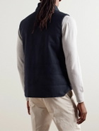 Kingsman - Slim-Fit Quilted Padded Herringbone Wool Gilet - Blue