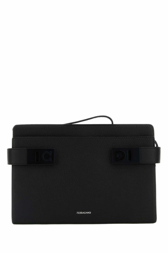 Photo: Ferragamo Black Leather Clutch