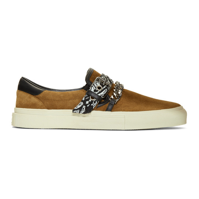 Suede Amiri Bandana Chain Slip On Amiri Brown Suede Bandana