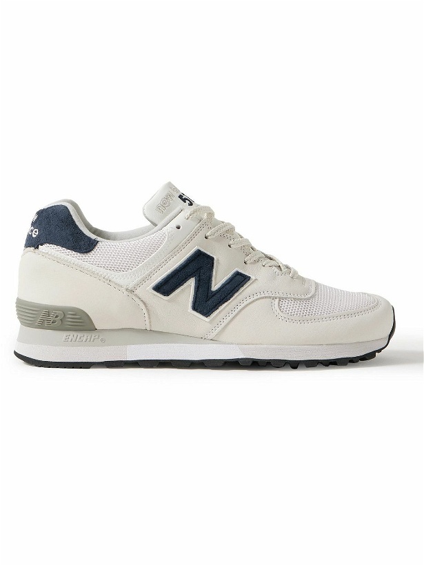 Photo: New Balance - 576 Suede-Trimmed Leather and Mesh Sneakers - Gray