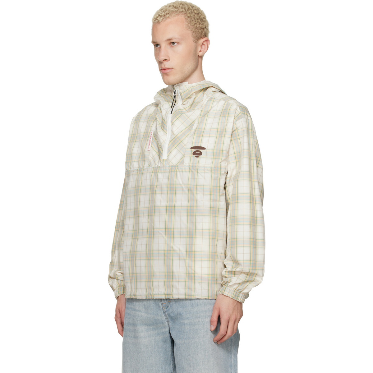 AAPE by A Bathing Ape Off-White & Beige 'AAPE' Main Reversible Jacket
