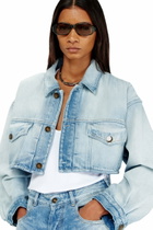 Diesel Oversized cropped trucker jacket - Denim Jackets Womens in Blue