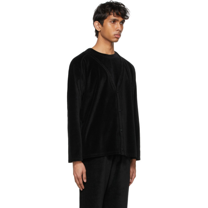 Needles Black Velour Embroidered Cardigan Needles