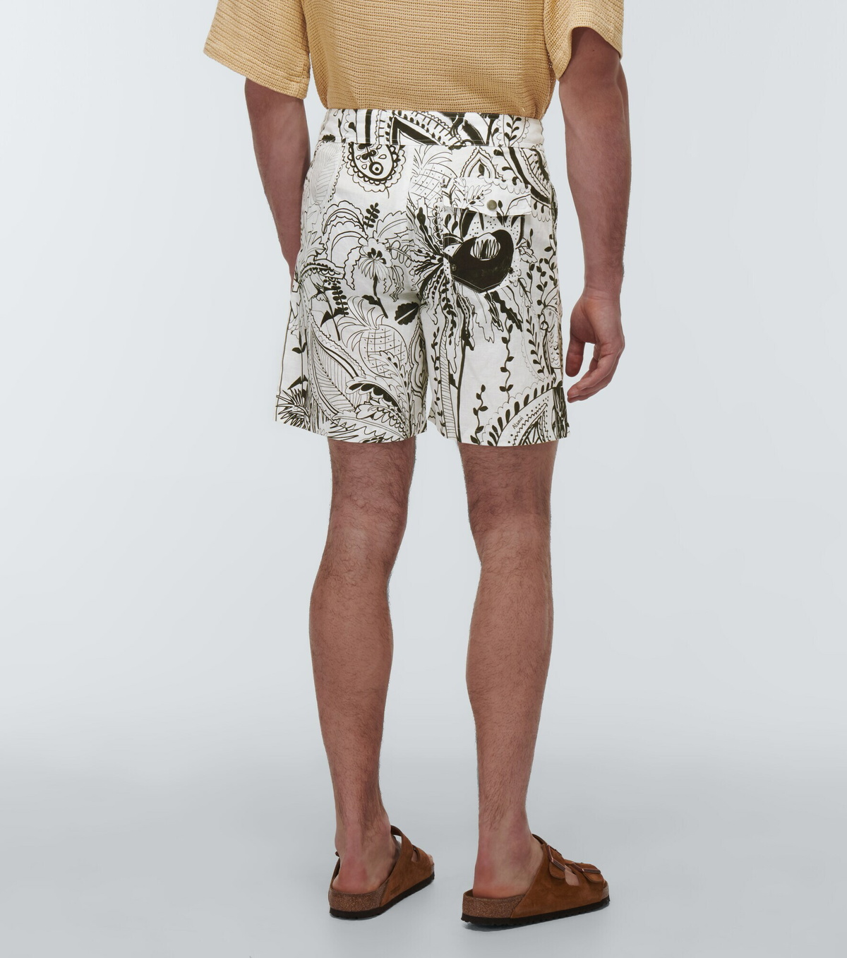 Alanui - Printed cotton and linen shorts