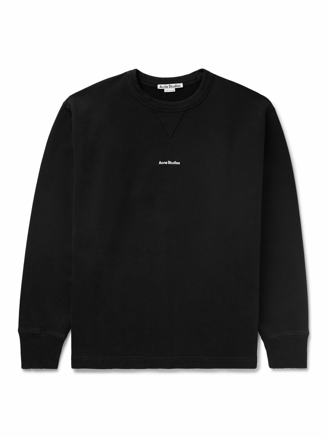 Acne Studios - Stamp Logo-Print Cotton-Jersey Sweatshirt - Black Acne ...
