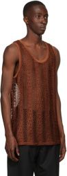 CMMN SWDN Brown Knitted Lace Tank Top