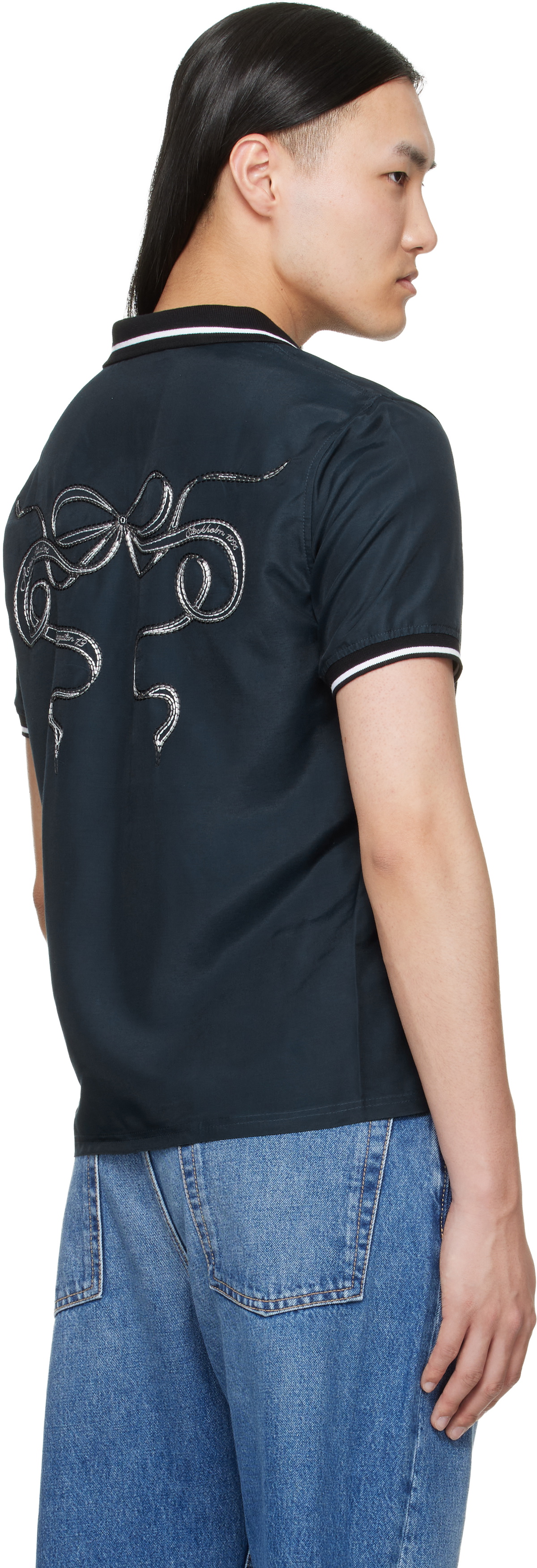 Acne Studios Navy Embroidered Button-Up Shirt