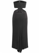 BLUMARINE - Jersey Strapless Cutout Midi Dress