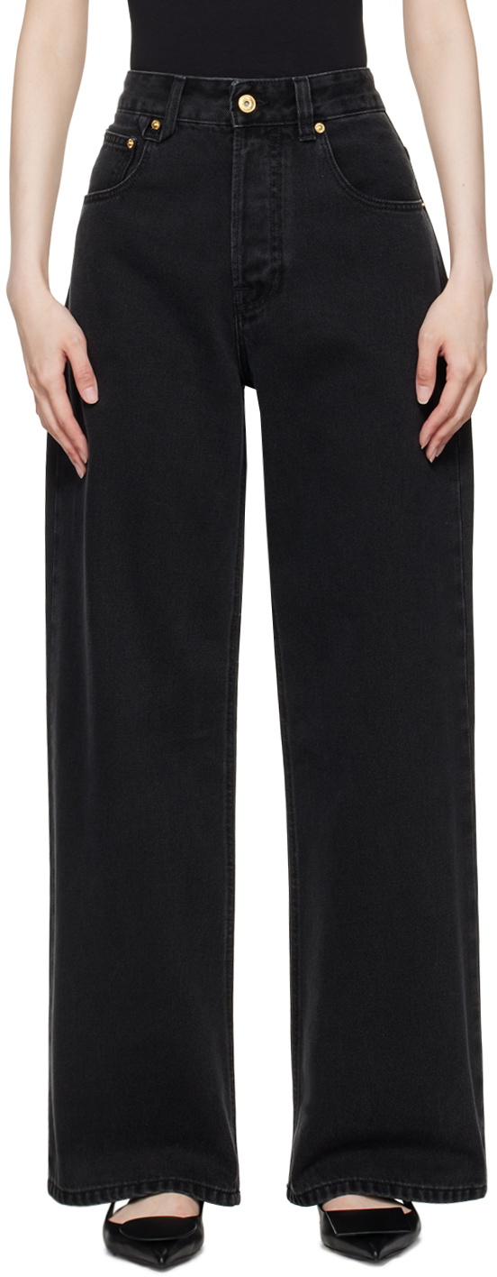 JACQUEMUS　ジャックムス　De-Nimes　ワイド デニム　黒　28 JACQUEMUS Black La Casa 'Le de-Nîmes large' Jeans Jacquemus