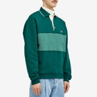 Drole de Monsieur Men's Drôle de Monsieur Jacquard Knit Polo Shirt in Dark Green