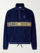Story mfg. - Polite Oversized Embroidered Appliquéd Organic Cotton-Corduroy Sweatshirt - Blue