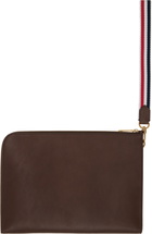 Thom Browne Brown Soft Calf Medium Gusset Document Holder