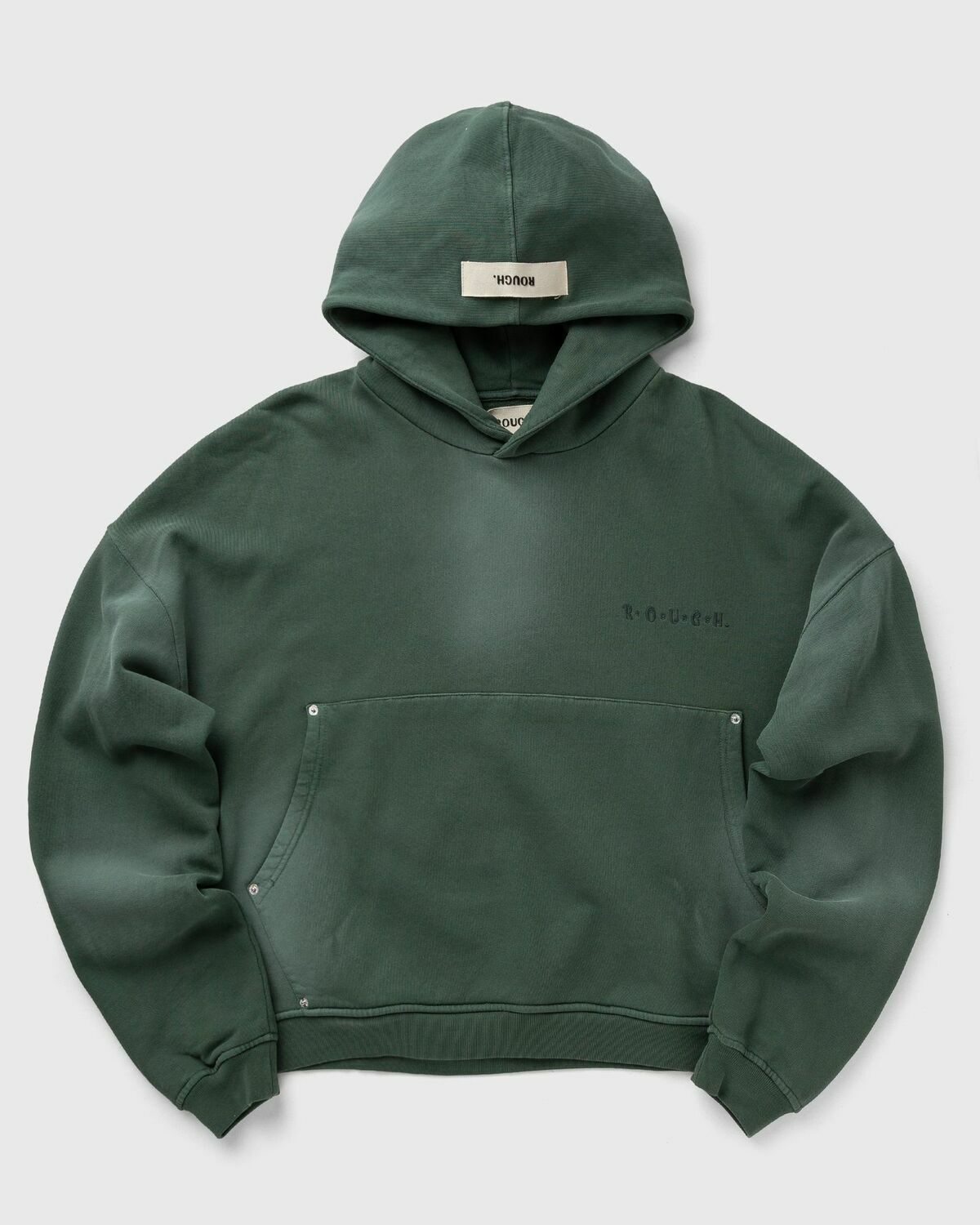 Rough. FIG LEAF HOODIE Green Mens Hoody