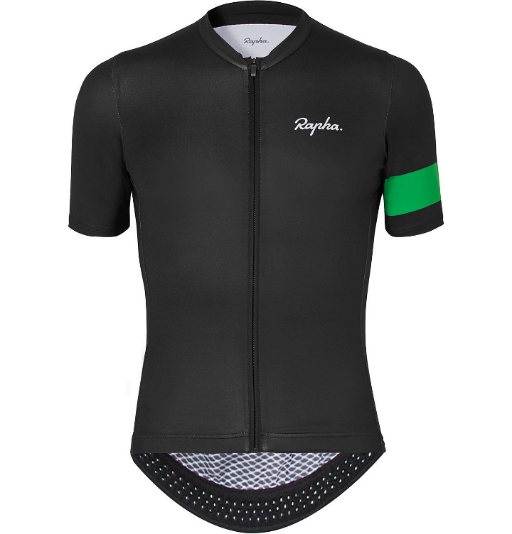 Photo: Rapha - MR PORTER Health In Mind Pro Team Striped Panelled Zip-Up Cycling Jersey - Black