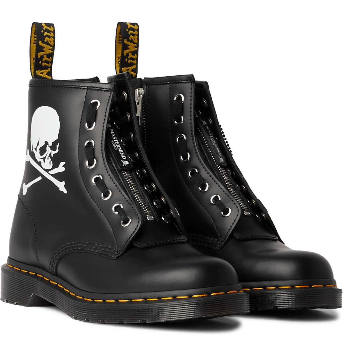 Dr. Martens - MASTERMIND WORLD 1460 Printed Leather Boots - Black