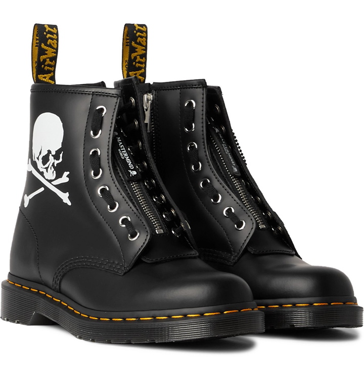 Photo: Dr. Martens - MASTERMIND WORLD 1460 Printed Leather Boots - Black