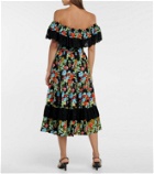 Caroline Constas Floral stretch-cotton midi dress