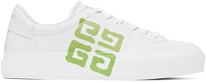 Photo: Givenchy White & Green City Sport Sneakers