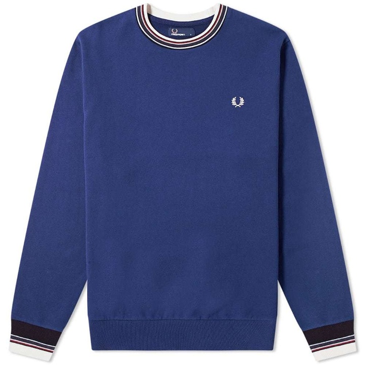 Photo: Fred Perry Authentic Bold Tipped Crew Sweat French Navy