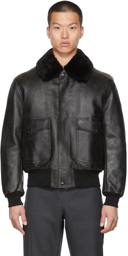 Photo: Burberry Black Leather Ketton Jacket