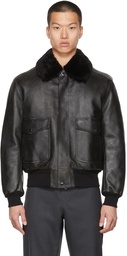 Burberry Black Leather Ketton Jacket