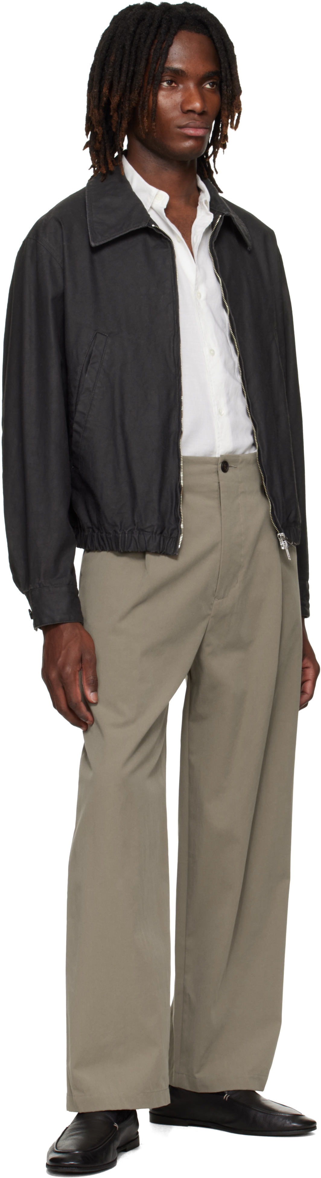 YOKE Beige 1-Pleat Trousers