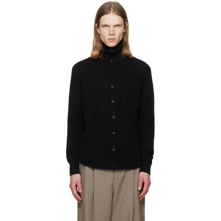 Photo: Dries Van Noten Black Collar Cashmere Cardigan