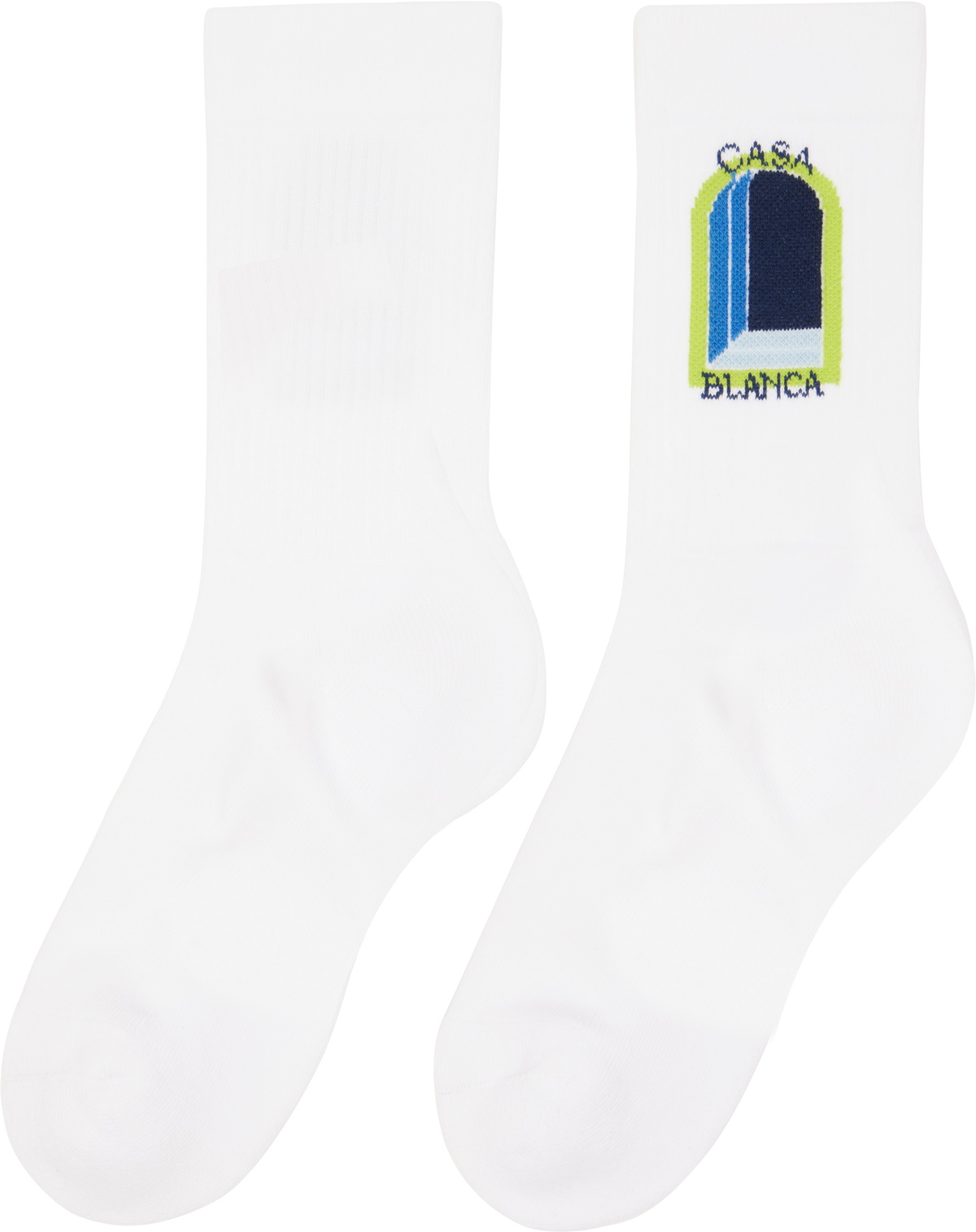 Casablanca White & Blue Gradient Arch Socks