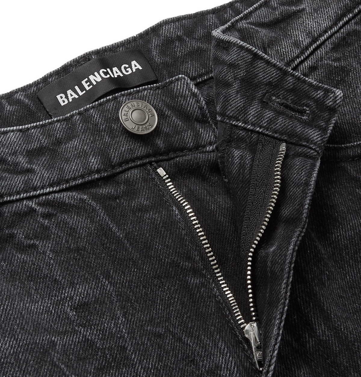 Balenciaga - Acid-Wash Denim Jeans - Black